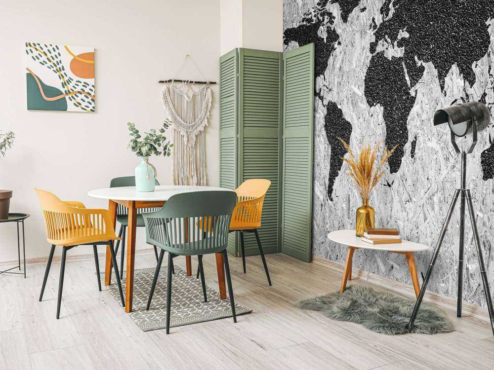 Svart verdenskart på hvit bakgrunn