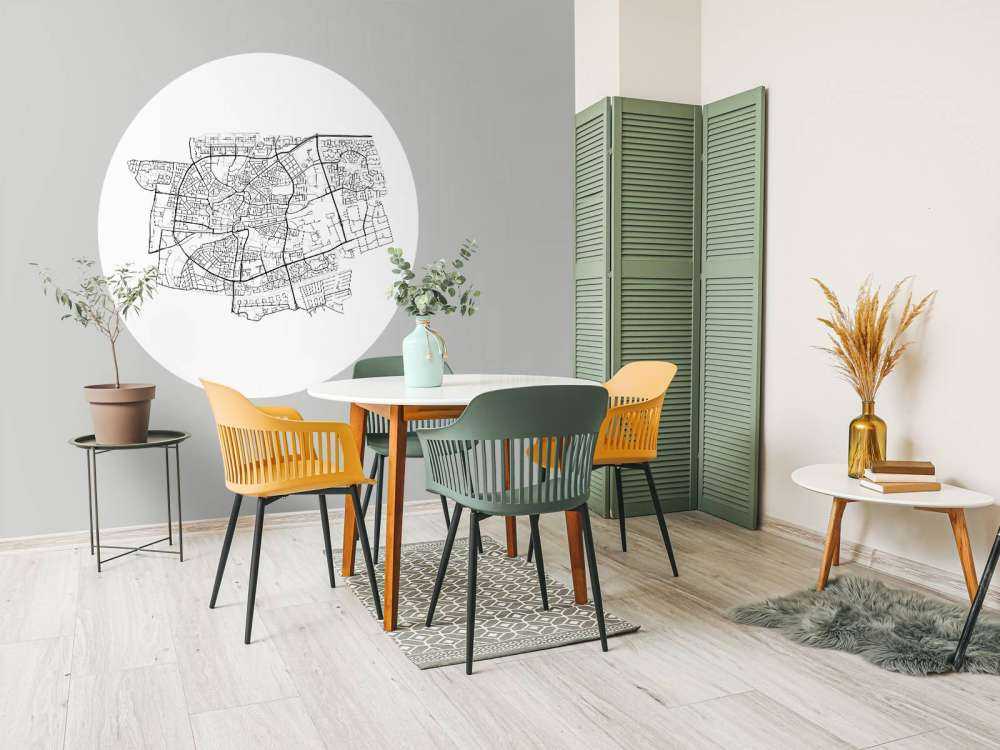 Kart over Leeuwarden, hvitt