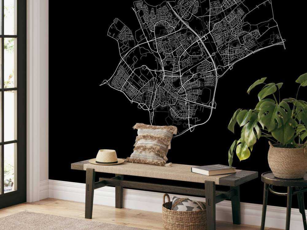 Kart over Den Bosch, svart