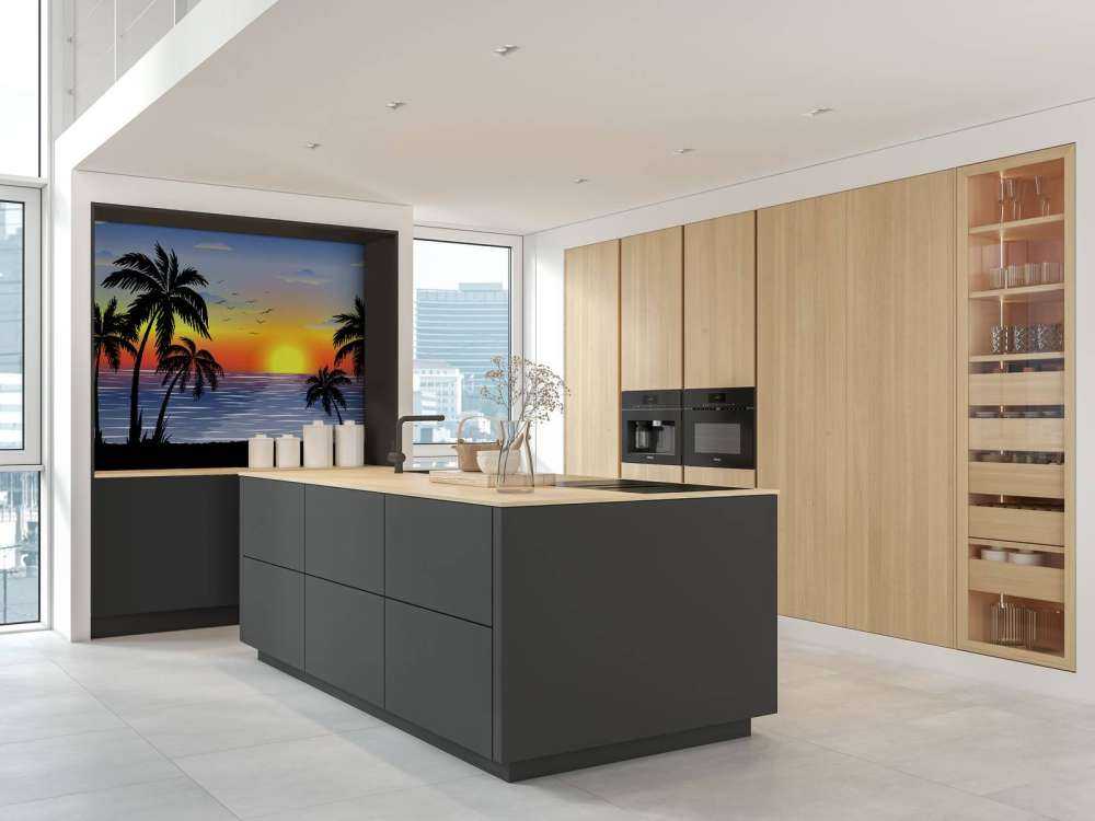 Blå, oransje solnedgang