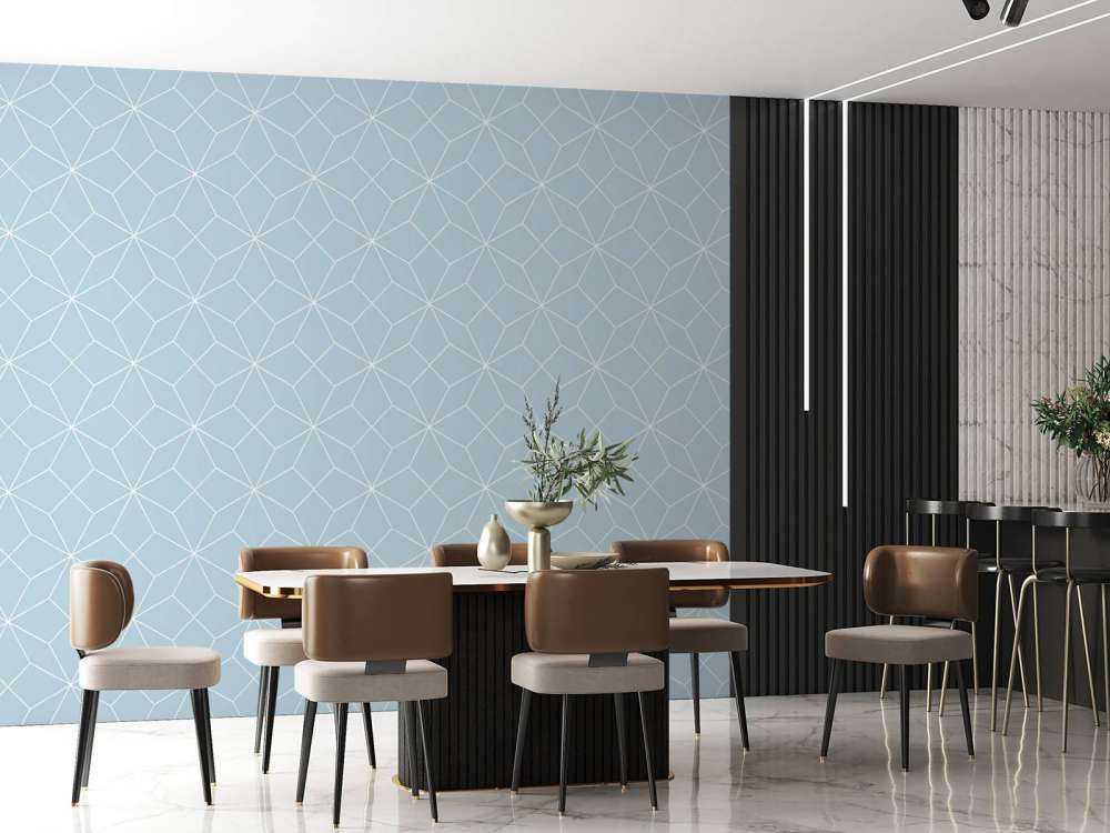 Lyseblå geometriske linjer