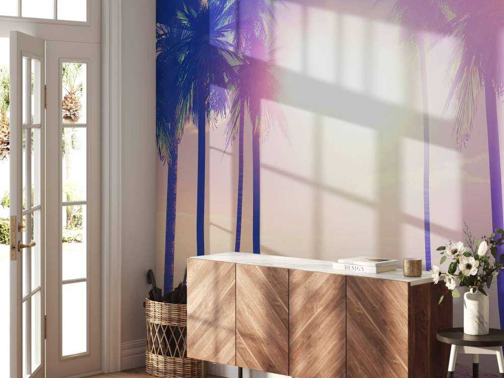 Vintage palmer og hav