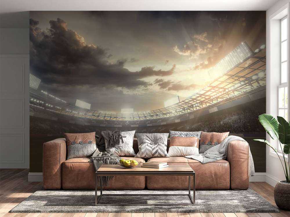 Stadion ved solnedgang