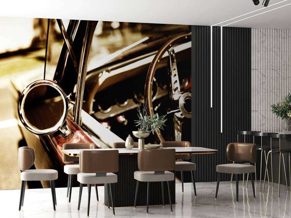 Nærbilde rød klassisk bil