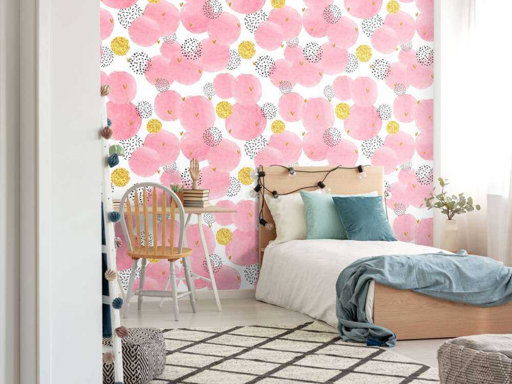 Rosa og gyldne sirkler