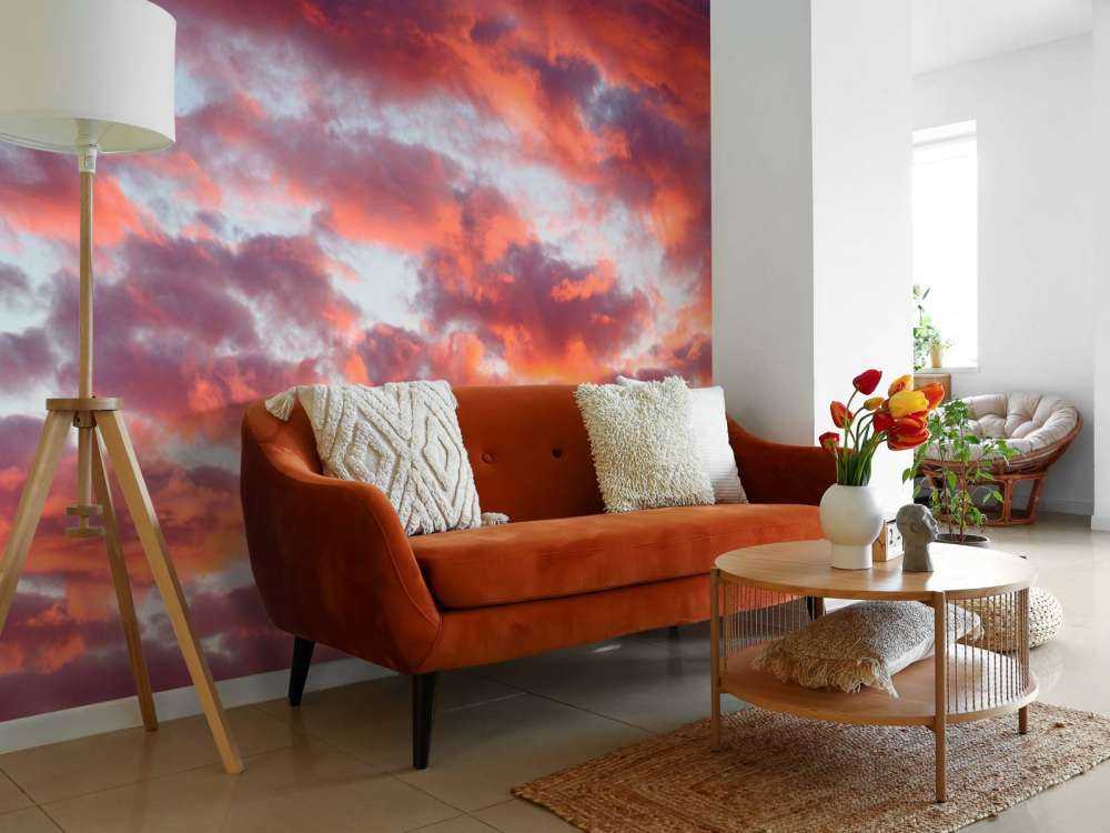 solnedgang på himmelen