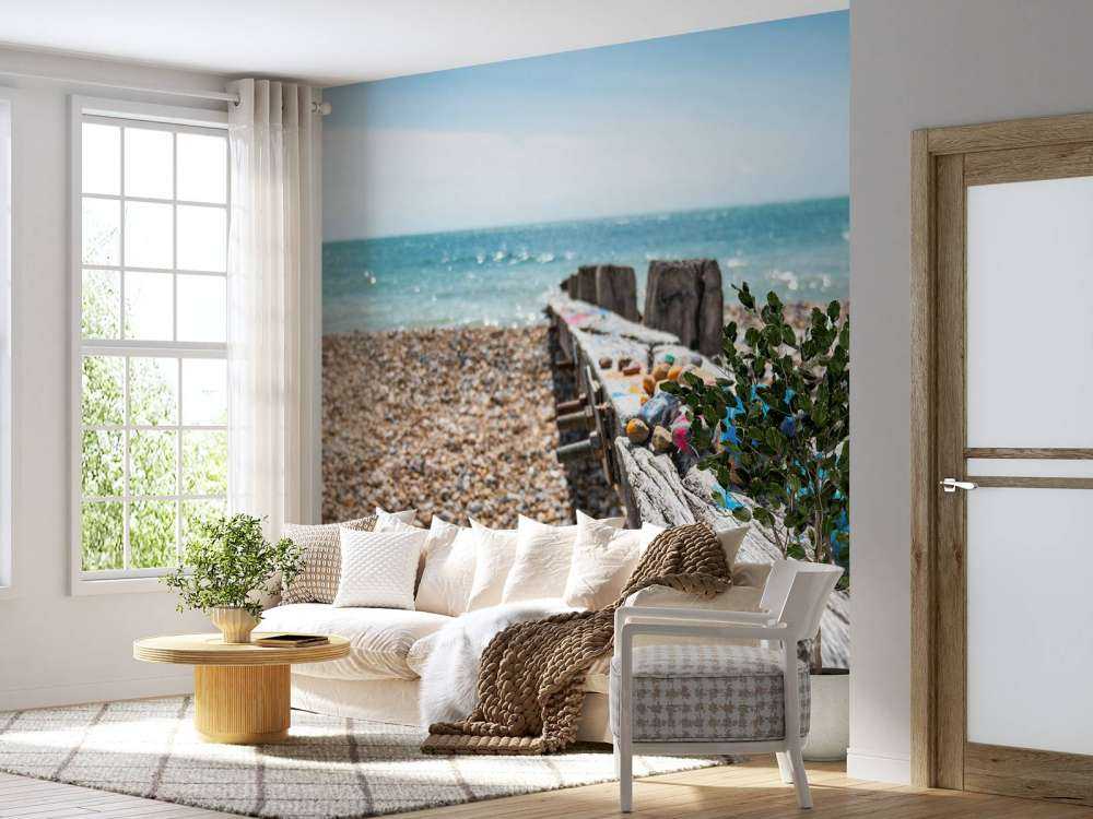 Strand med steiner