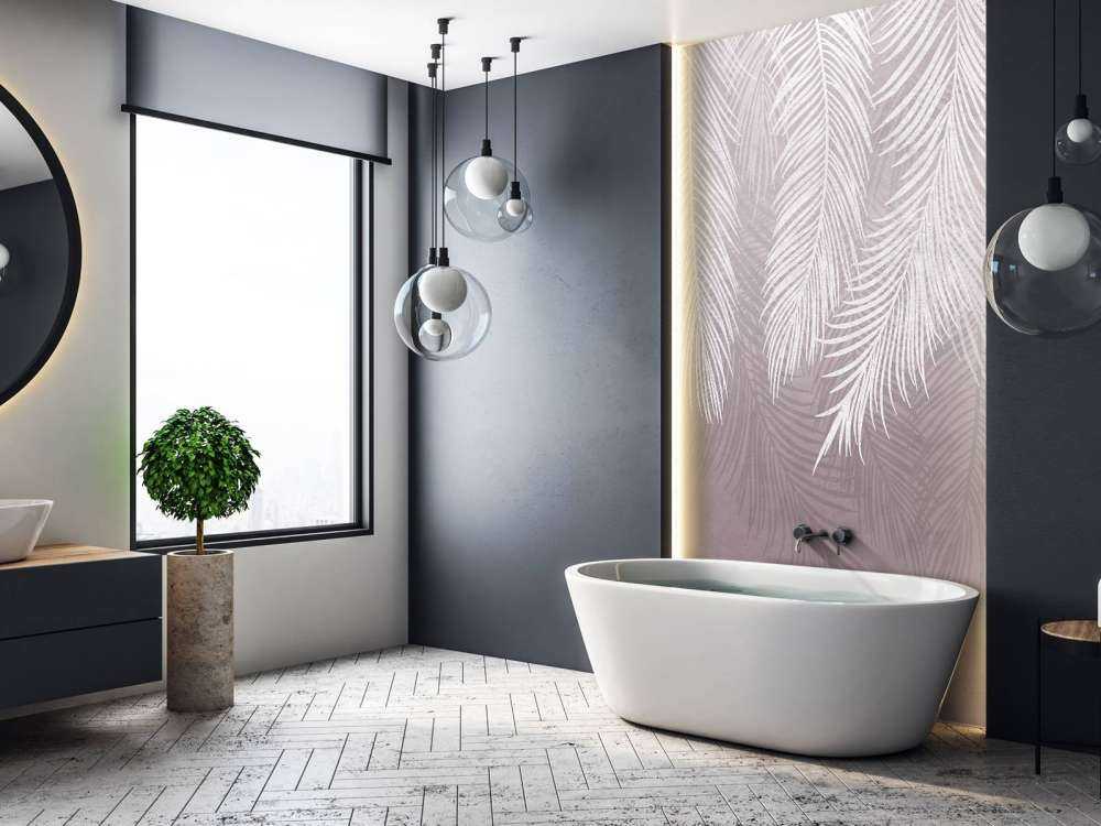 Palmeblader på betong