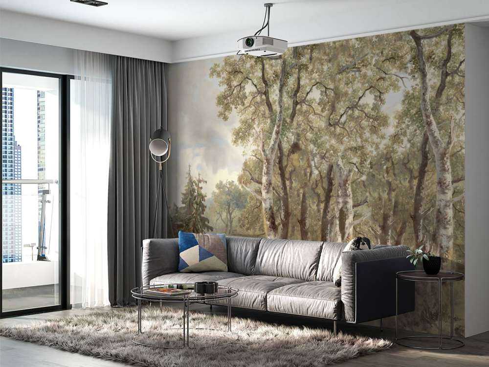 Skoglandskap Farge Panorama