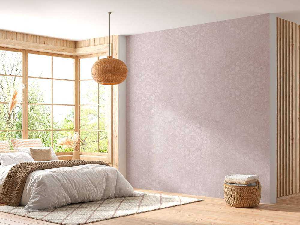 Boho Golden Mandala - rødrosa