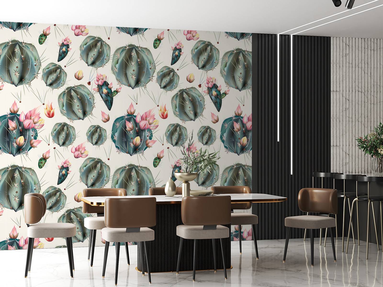 Kaktus med blomster