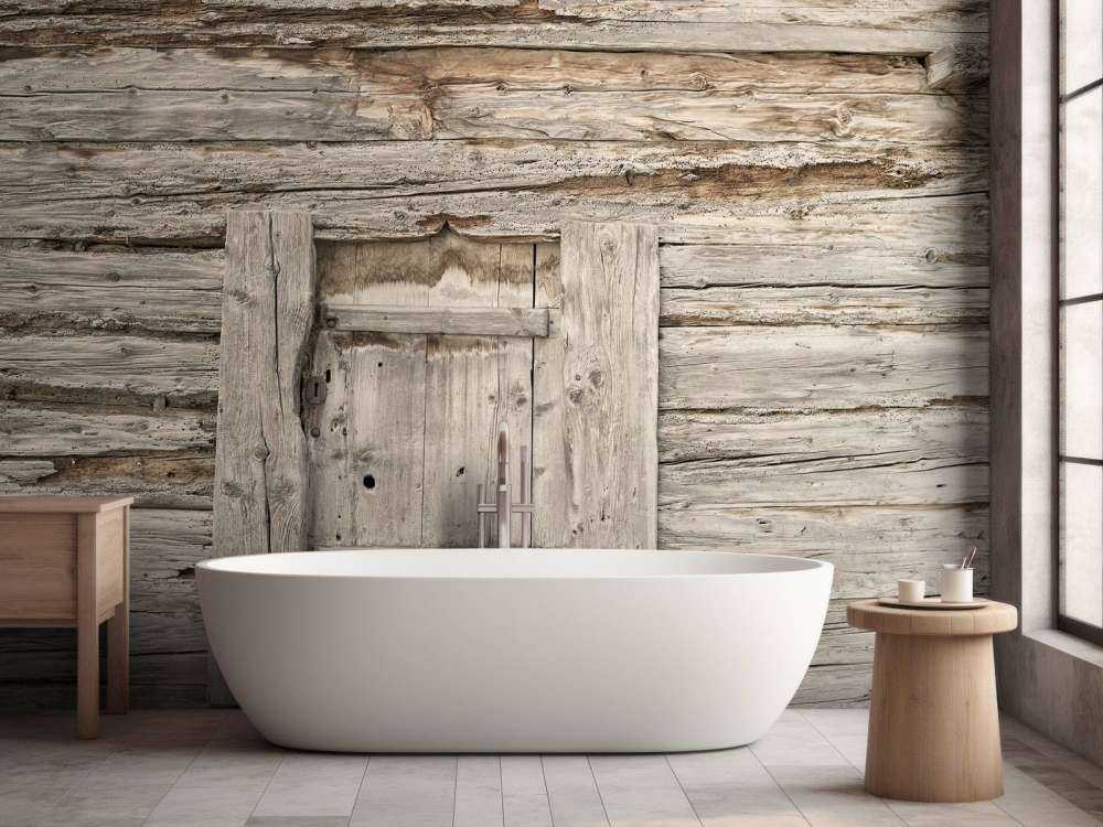 Beige hylder med dør