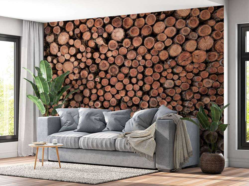 Stor bunke træstammer