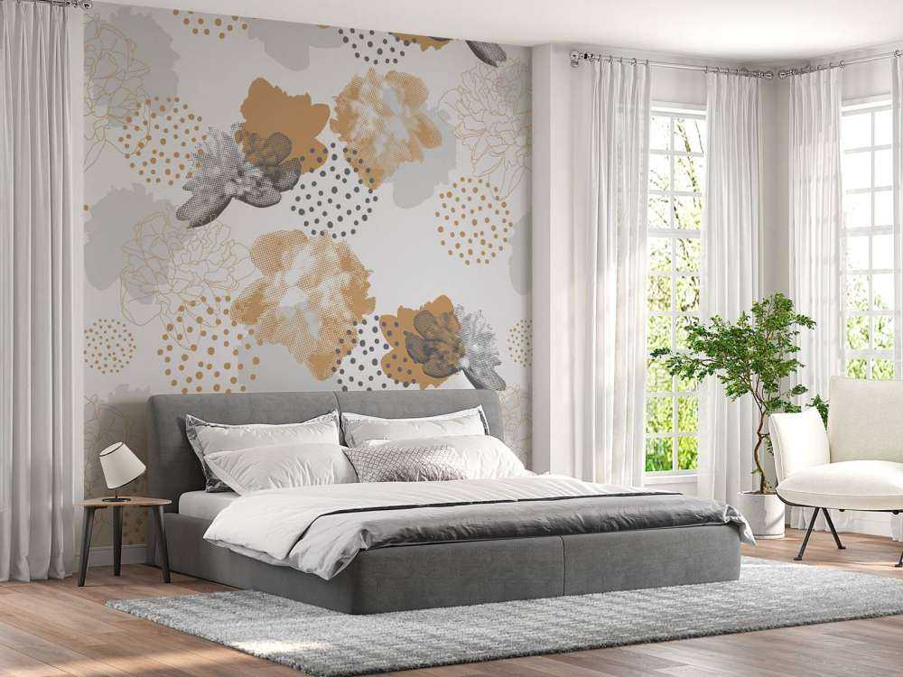 Grå blomstermønster