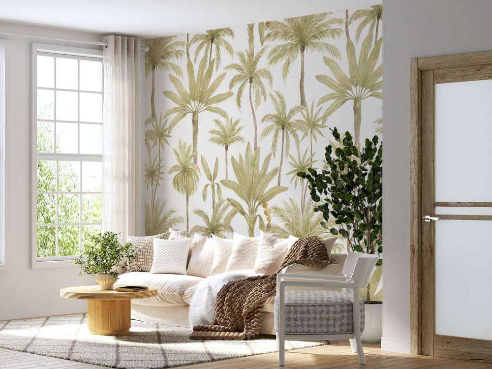 Tropiske akvarel træer