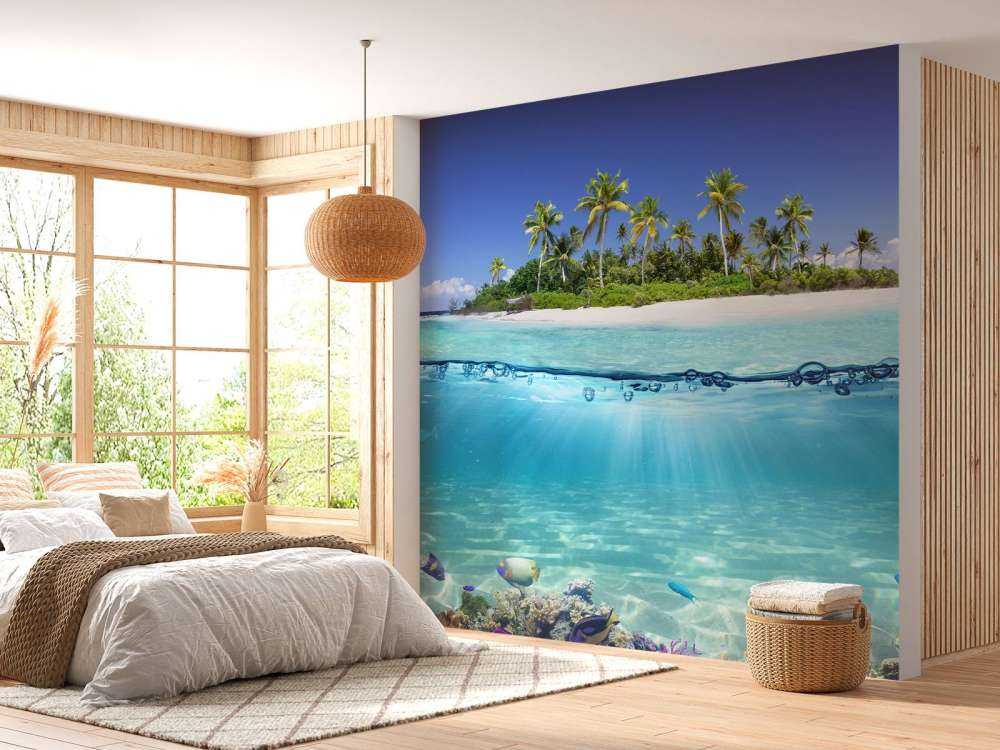 Tropisk ø og koralrev