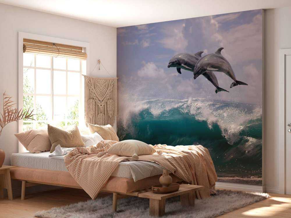Delfiner og bølger