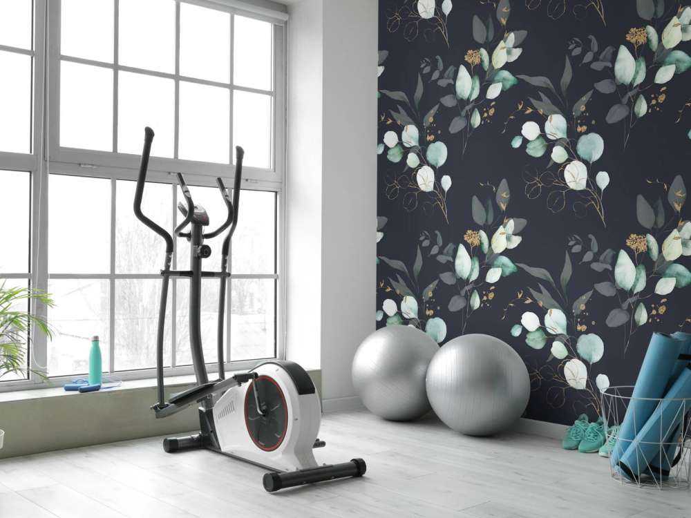 Mørkeblå blade med guld