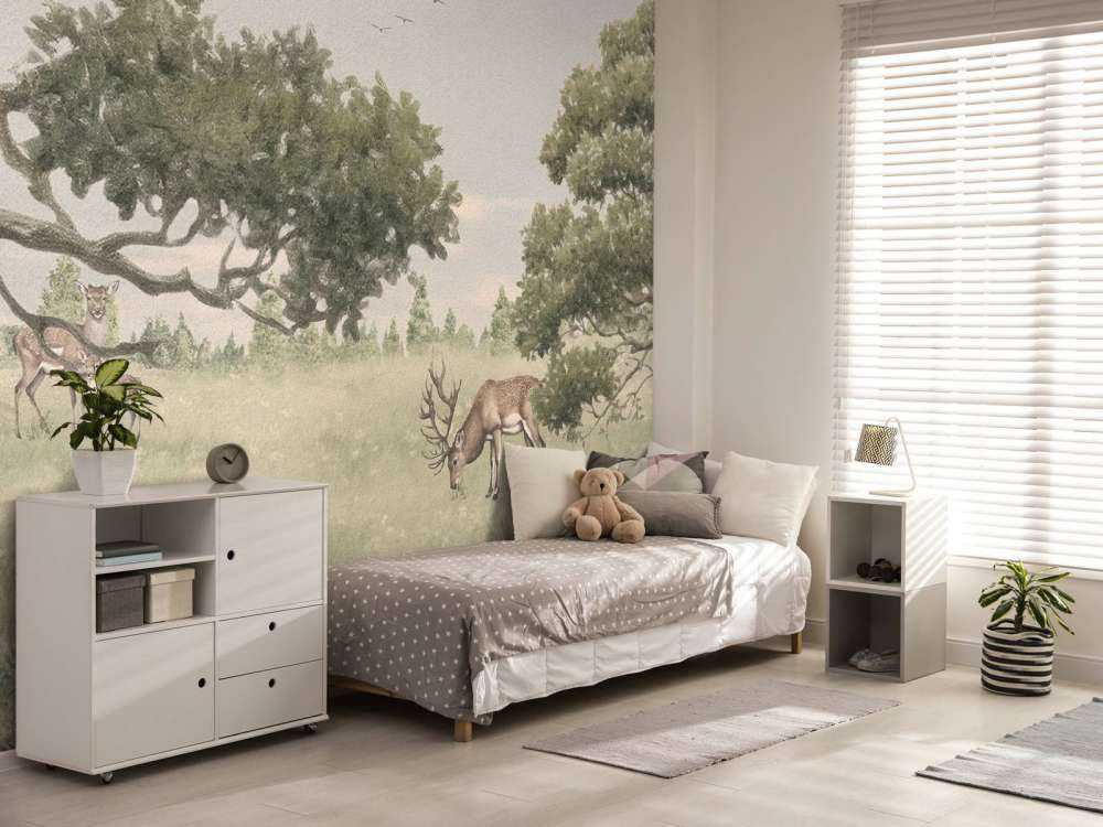 Landskab med dyr i beige