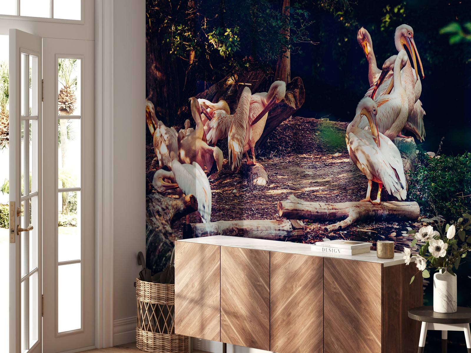 Pelikaner i zoologisk have