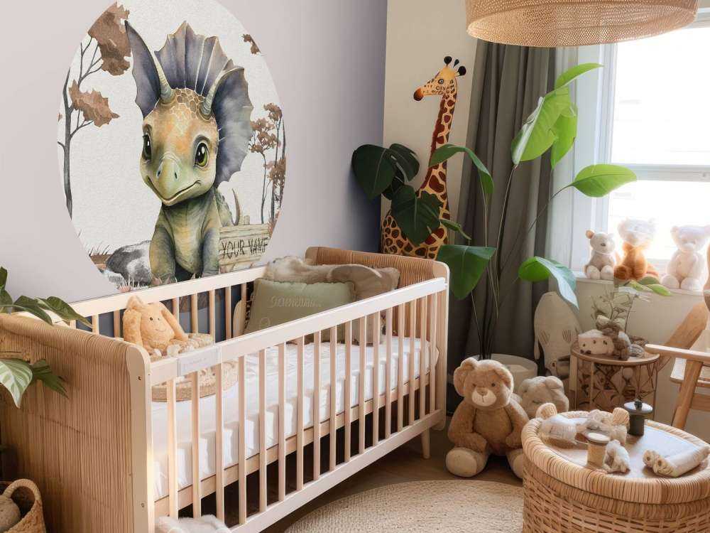 Baby triceratops i den taupefarvede junglen