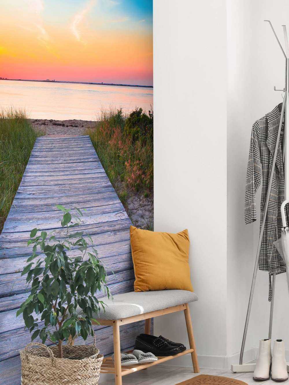Strand og trævej