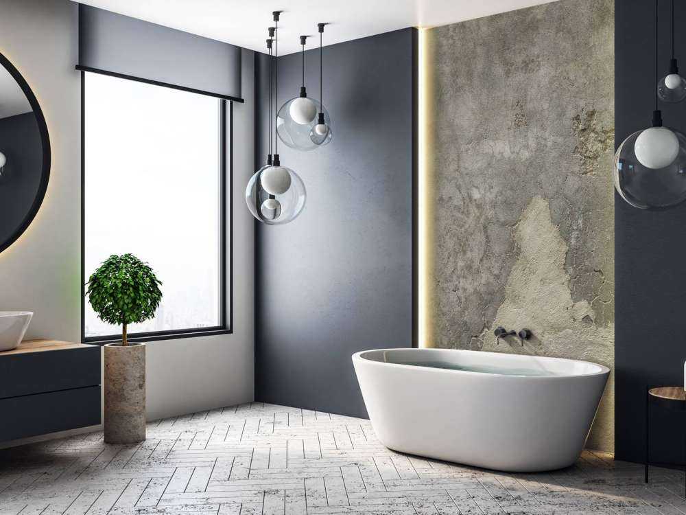 Sprucken betong med stuckatur