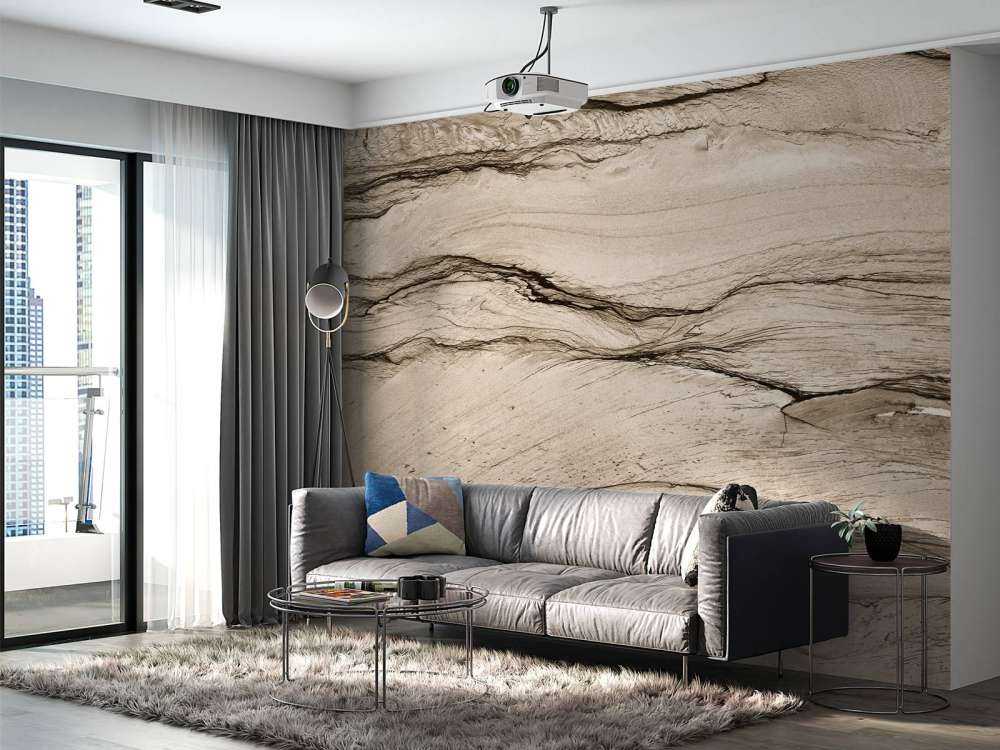 Vågig beige marmor