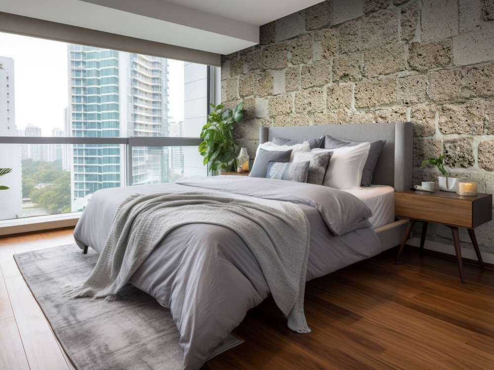 Vägg med stora tegelstenar