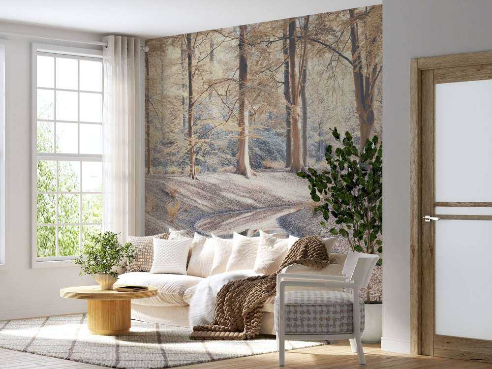 Bäck i skog - pastell