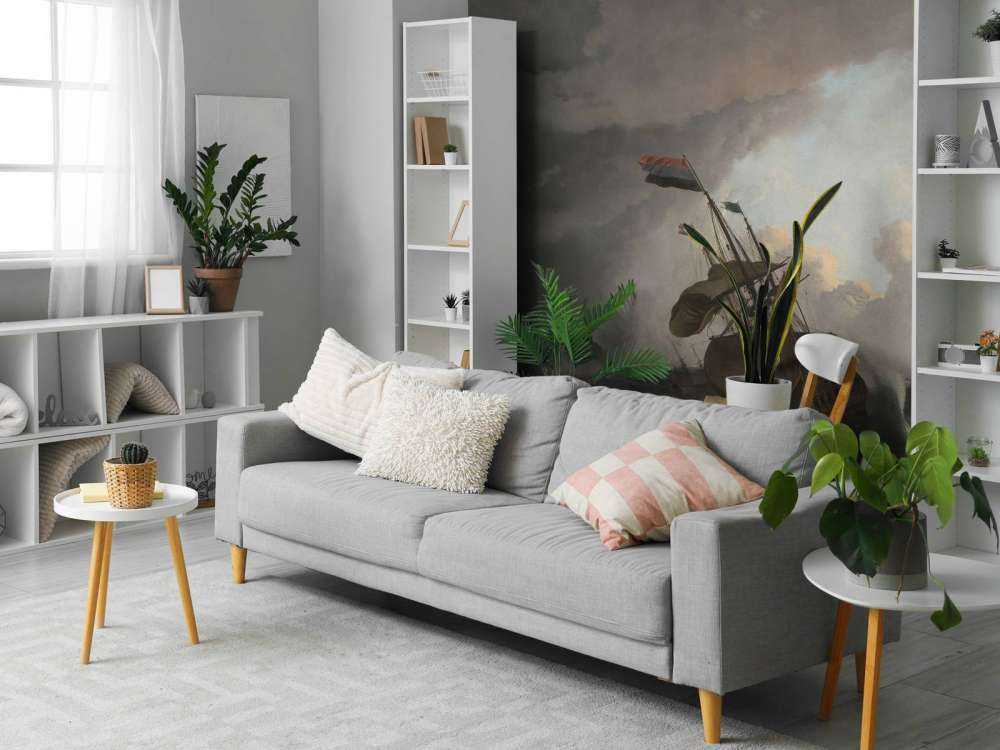 Krigsfartyg under en storm