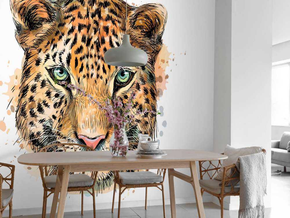 Leopard i akvarell