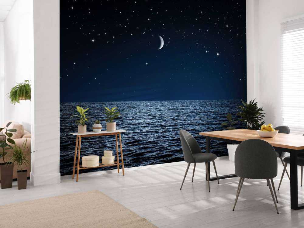 Stjärnklar himmel över havet