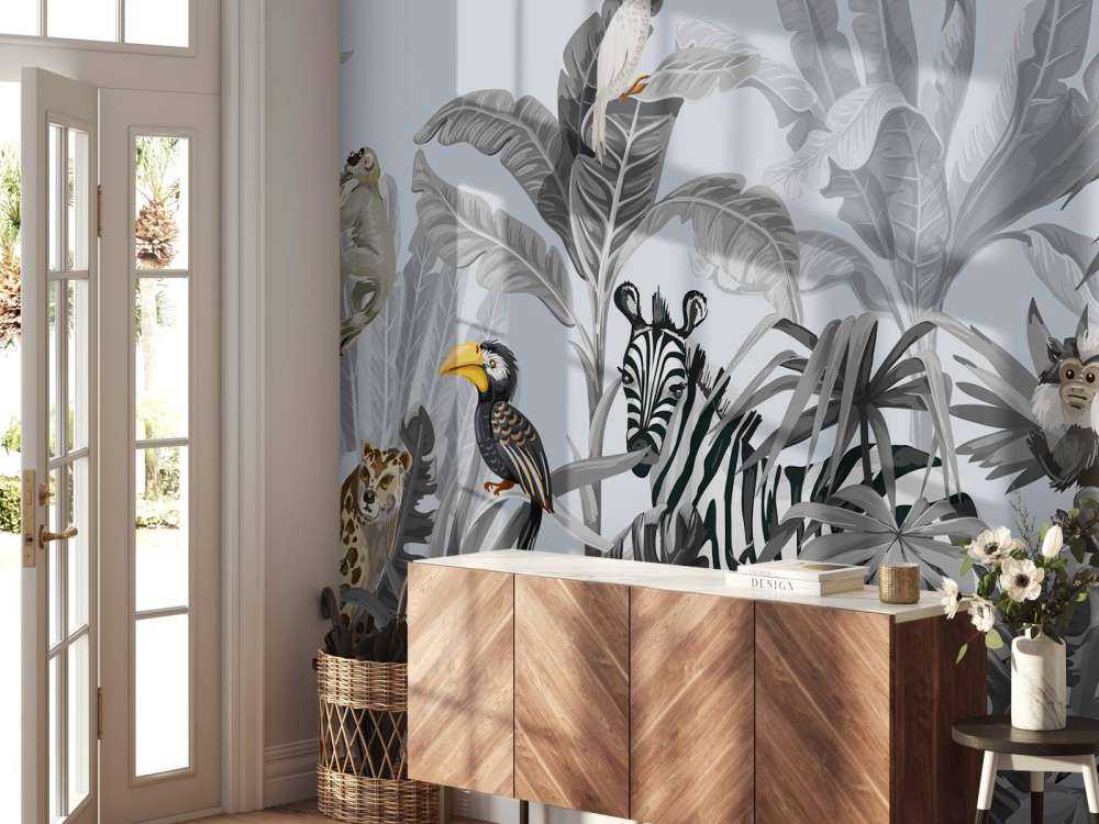 Djungel full av djur