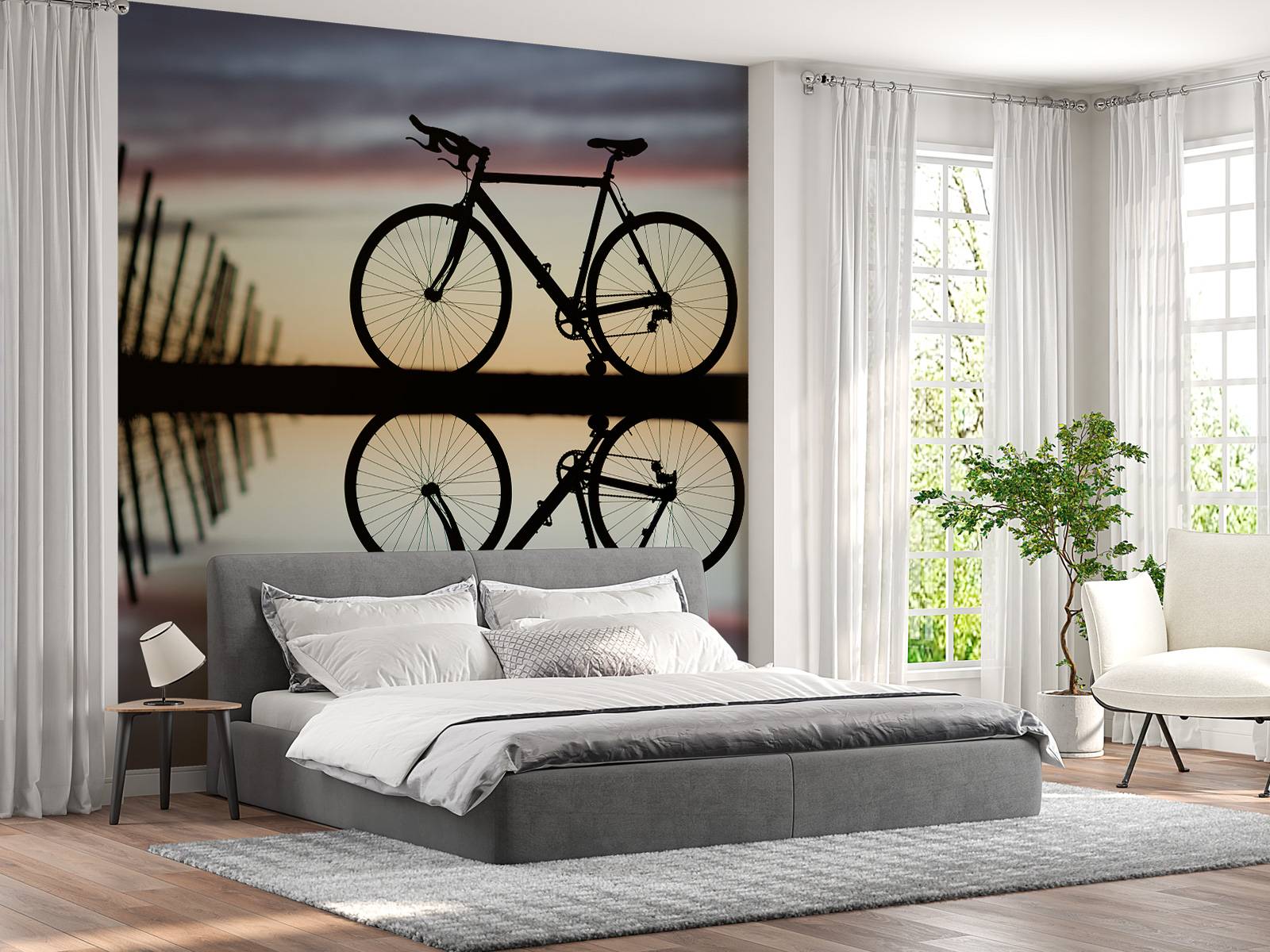 Racing bike i solnedgången