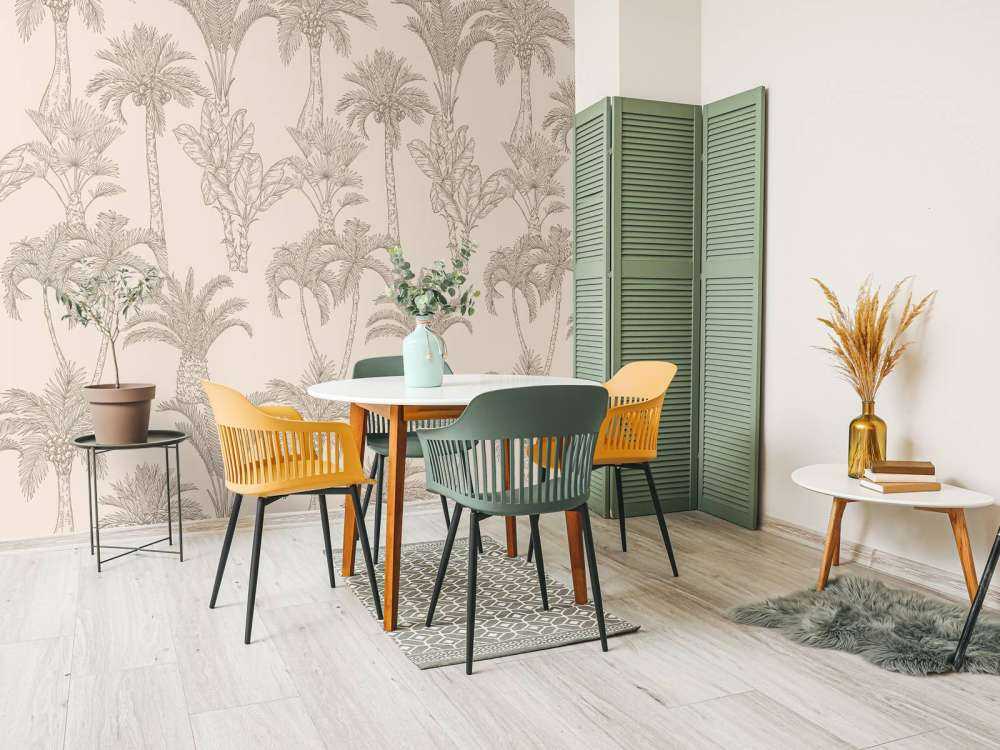 Djungel linjekonst beige