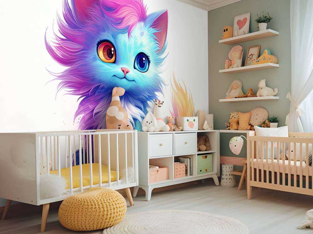 Regnbågsfärgad kattunge