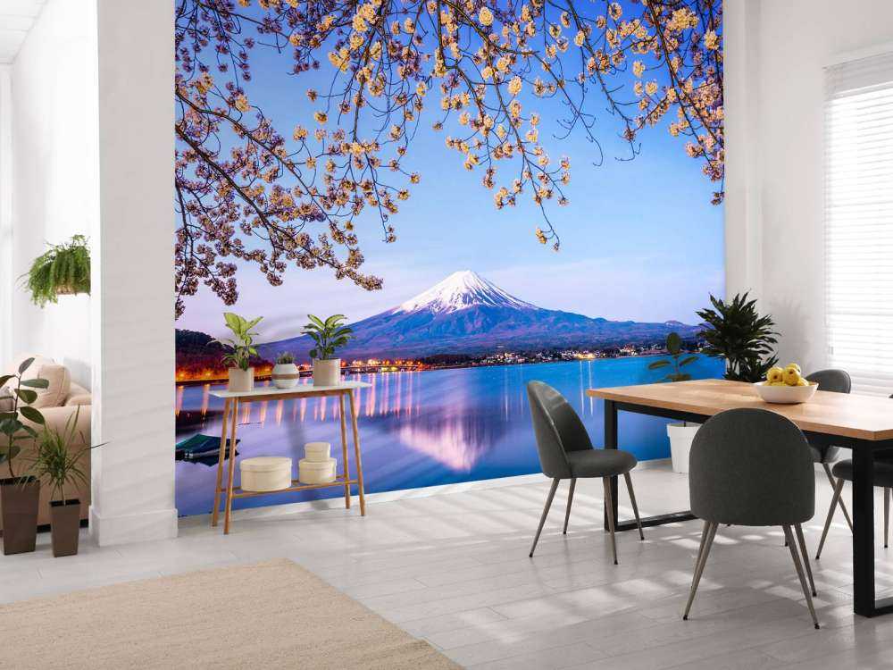 Mount Fuji vid vattenkanten