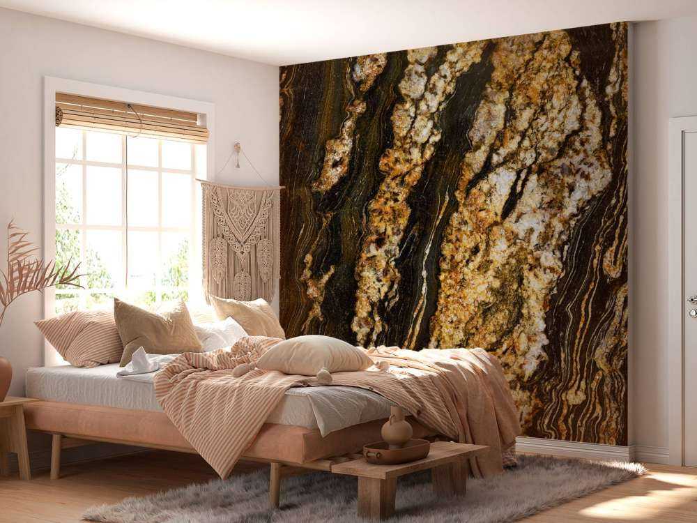 Mörk marmor med guldstruktur