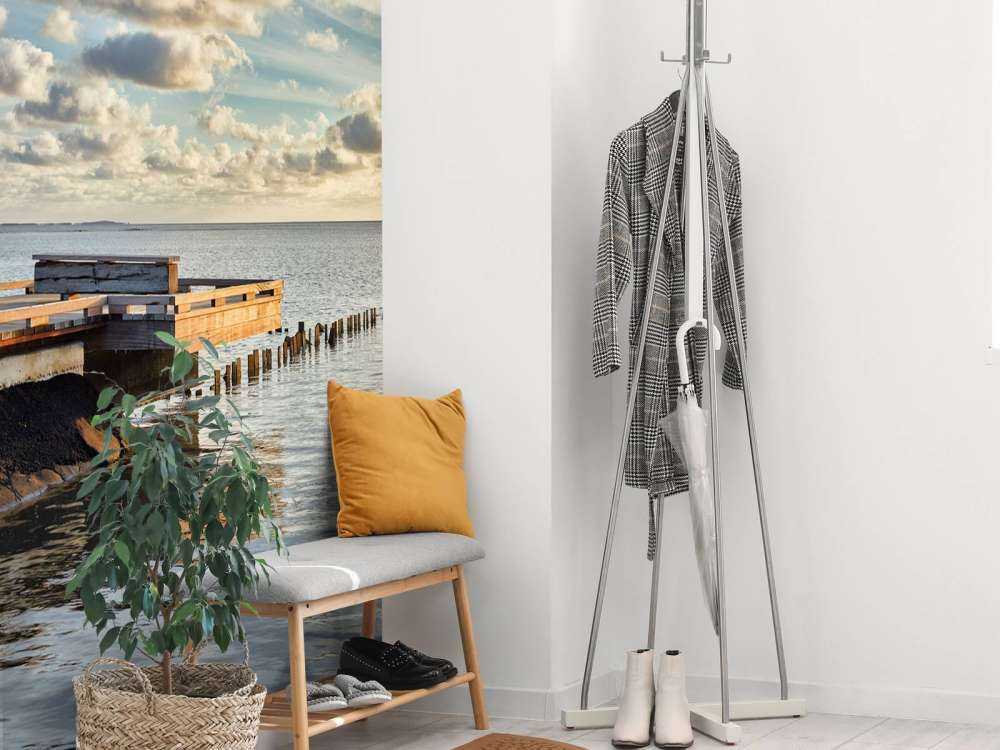 Brygga med vackra moln