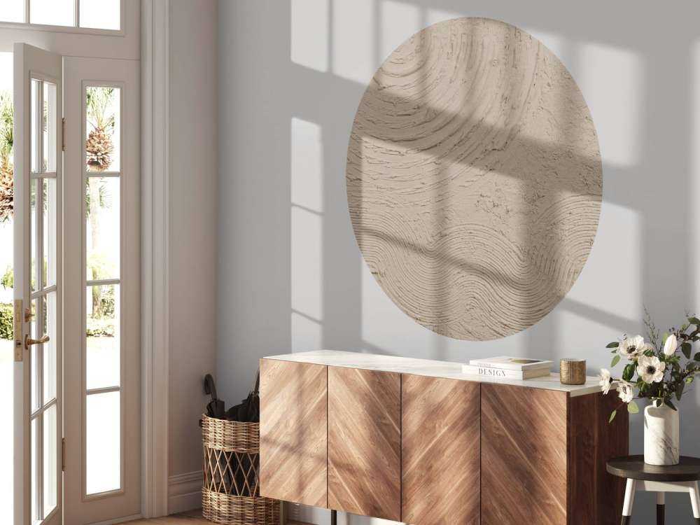 Organiska former och linjer i taupe