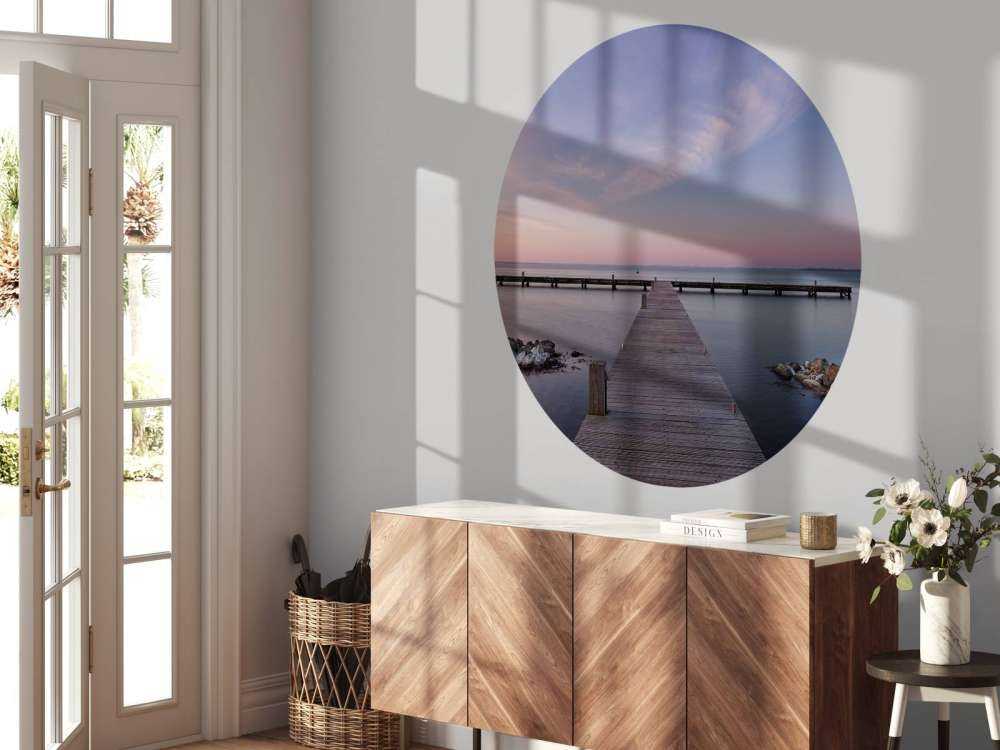 Trevlig byggnadsställning vid soluppgång