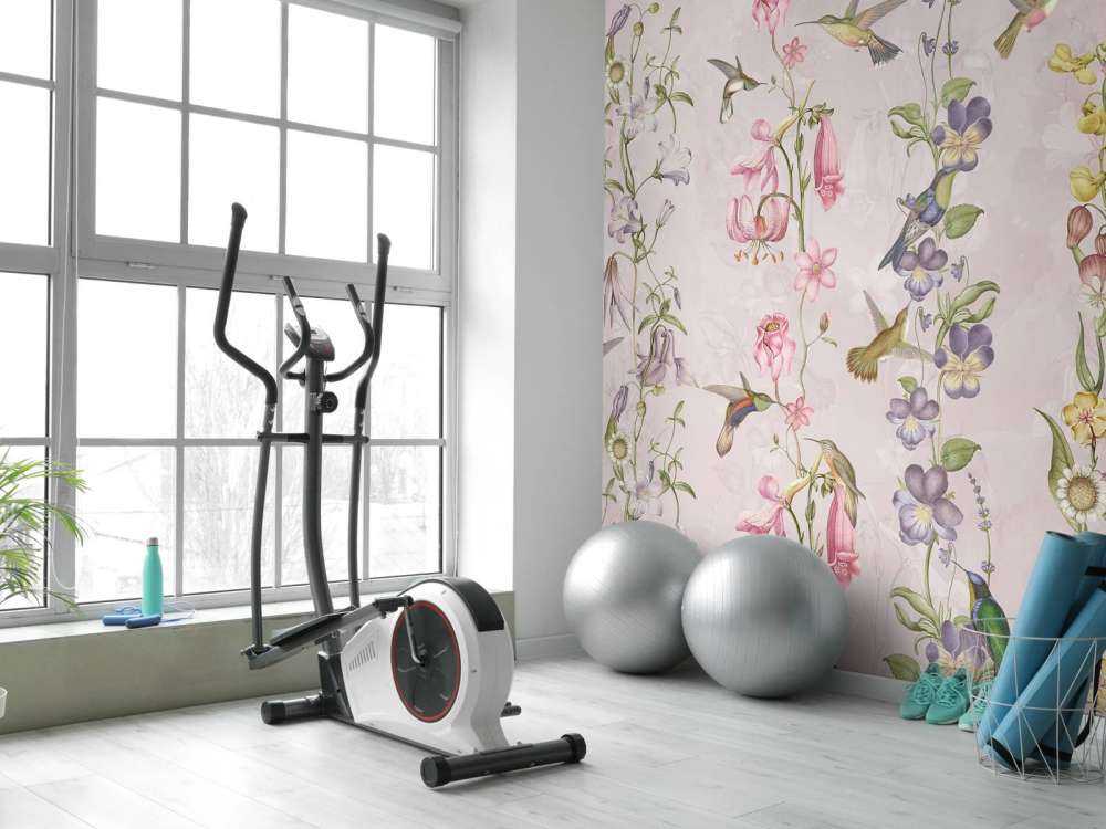 Vädd och trädgårdsblommor rosa