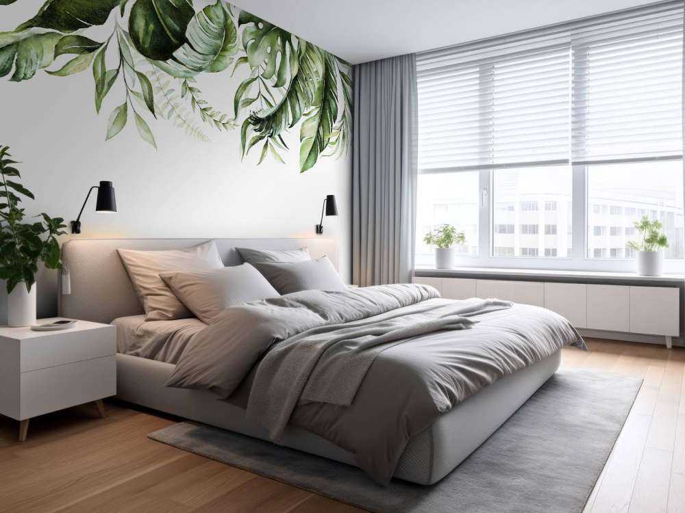 Tropiska akvarellblad