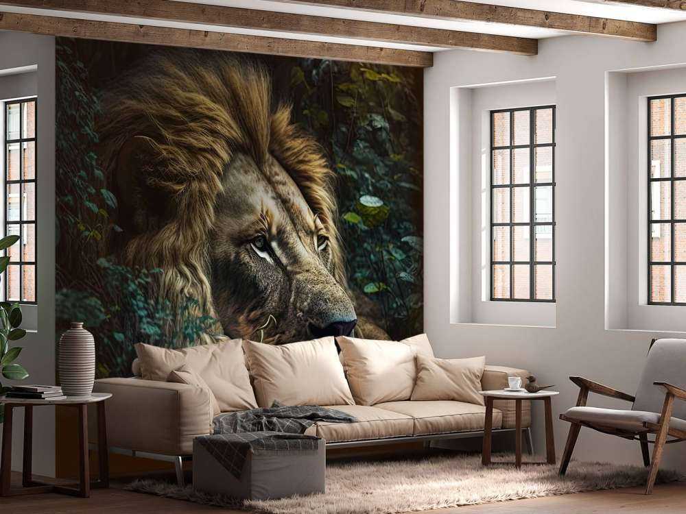 Kung lejon i djungeln