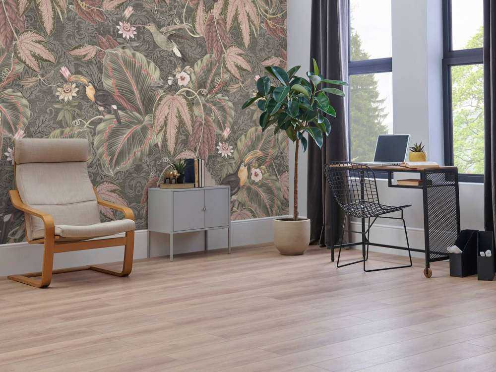 Tropiska djungelns fåglar & tukaner - vintage grön