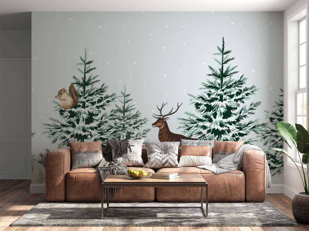 Vinter Skog Invånarnas Glädje
