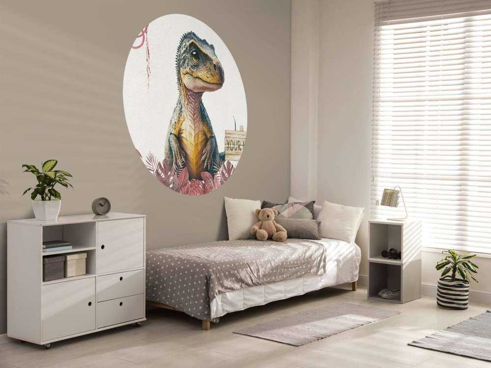 Baby t-rex i den rosa djungeln