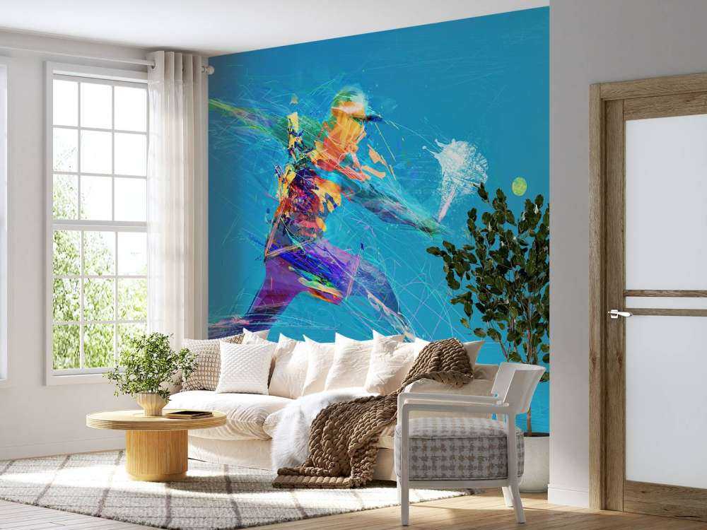 Illustrerad tennisspelare