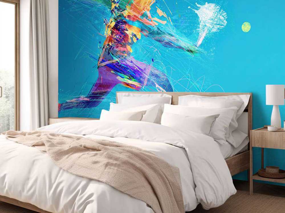 Illustrerad tennisspelare